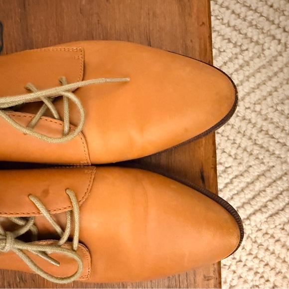 Madewell Oxfords Leather Lace-Up Oxford Flats Cognac Tan 8.5 - Picture 5 of 10